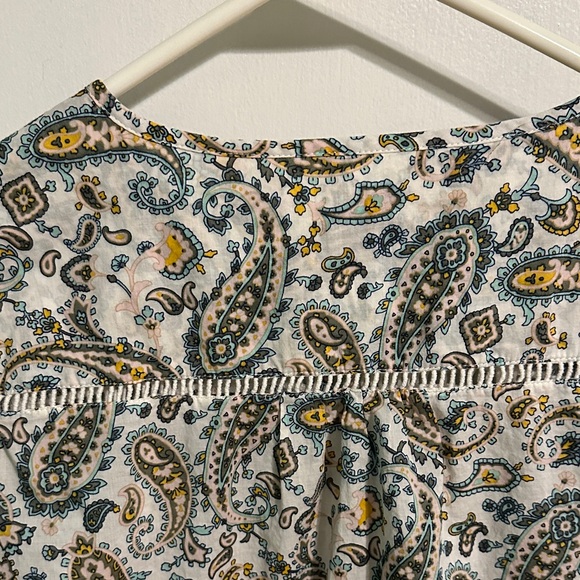 Talbots Paisley Blouse in Cream and Blue women’s size small - Picture 6 of 7